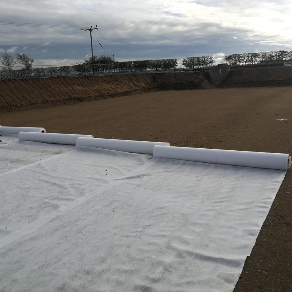 the composite geomembrane is used for obstructing in the project